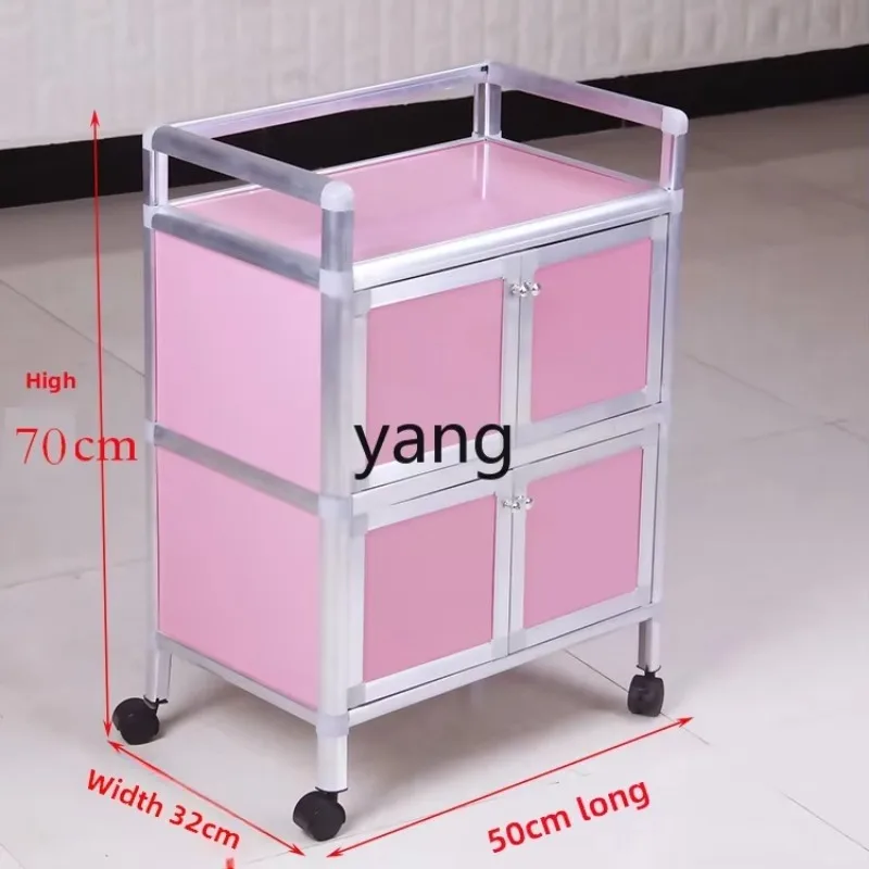 

tgf Beauty Trolley with Cabinet Storage Rack Mobile with Wheels Beauty Salon Small Tool Cart