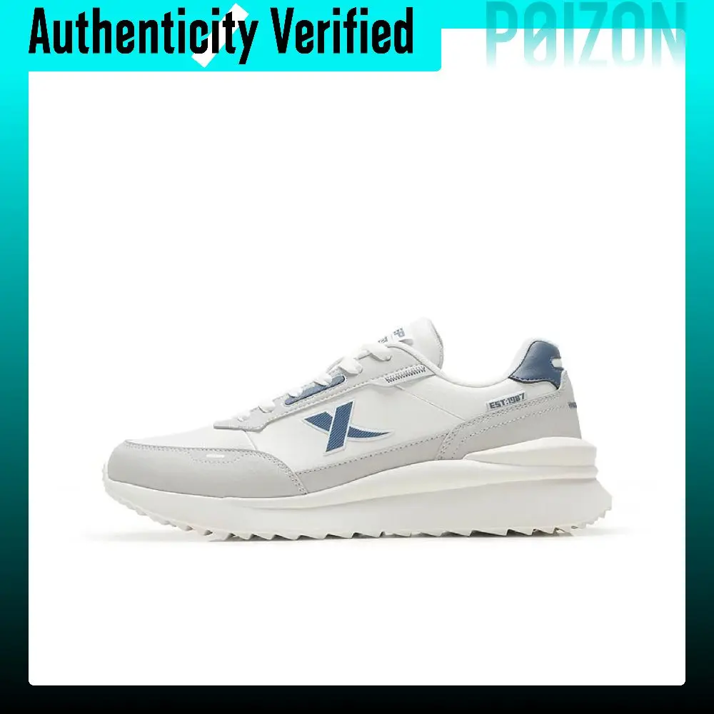XTEP Slip Resistant Abrasion Resistant Low top Casual Shoes Men's White Gray Blue 876419320018/