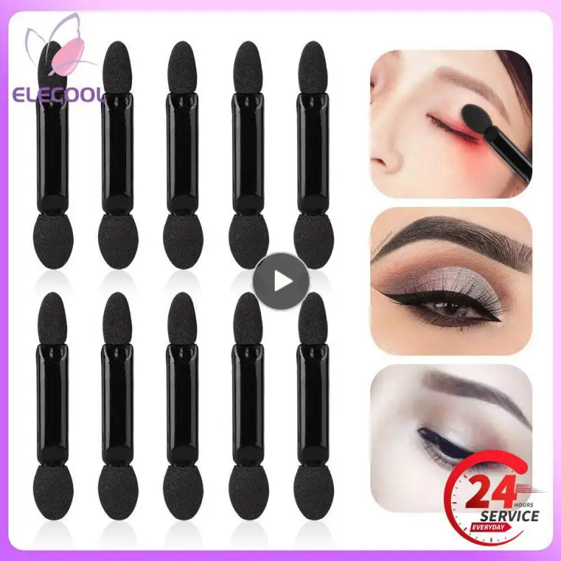 Schwarz Doppelkopf Schwamm Lidschatten Pinsel Set Einweg Lidschatten Set Make-up Pinsel kosmetische Make-up Tool Dame neu