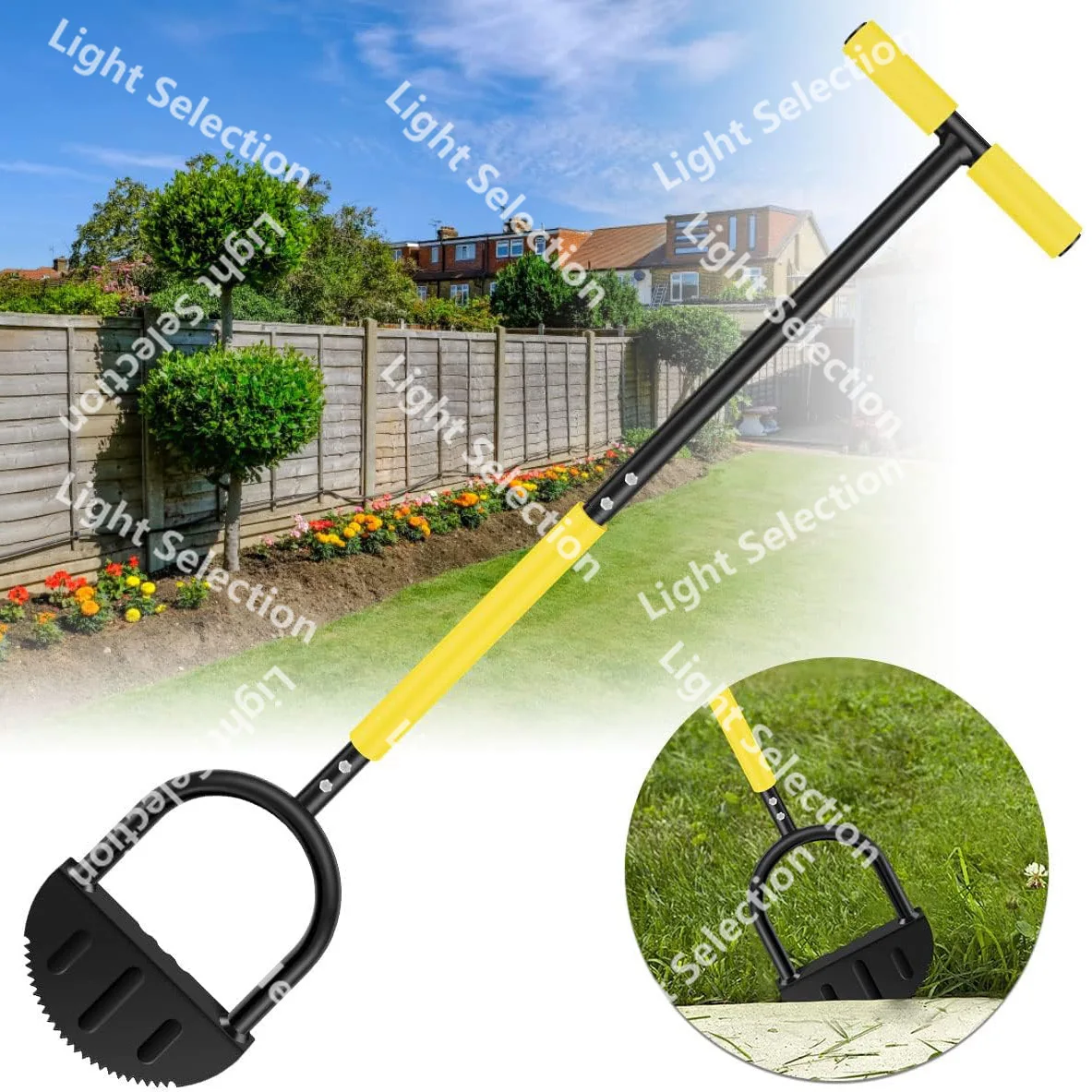 

Lawn trimming shovel manual garden step edge belt half moon garden tool