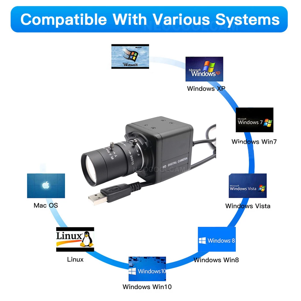 Imagem -04 - Câmera Usb para pc com Webcam Alta Velocidade Zoom Varifocal 2k 4mp 30fps 2560x1440 Uvc Box 2.812 mm 550 mm Fix mm Lente mm