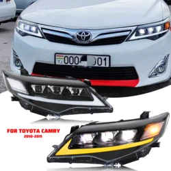 Reflektory LED dla Toyota Camry 6th GEN 2012 2013 2014 animacja uruchamiania sekwencyjny wskaźnik Sedan projektor lampy przednie Assem