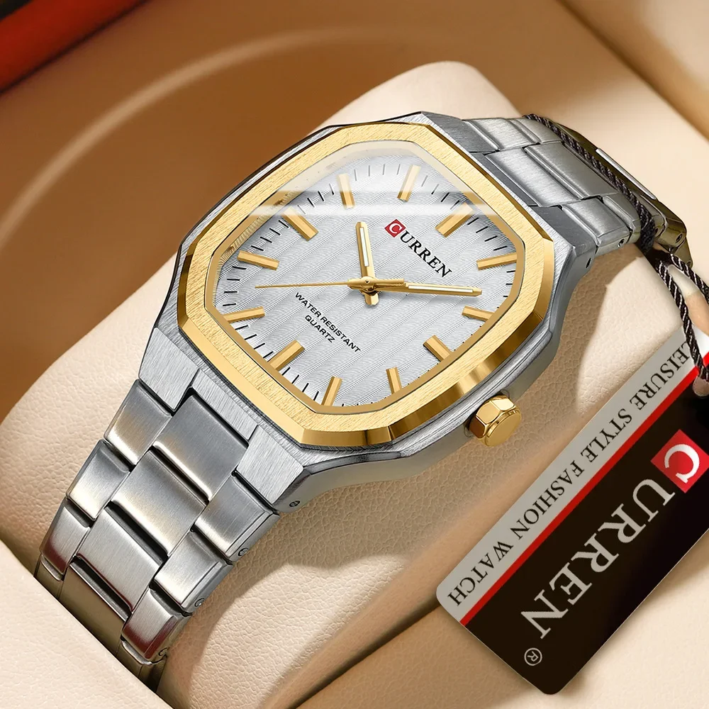 

CURREN Brand Fashion Business Multi-functional steel band Quartz Men's luxury steel Wristwatch Retro clock