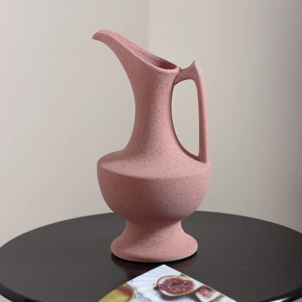 French ceramic vase, high-end sense medieval wabi-sabi ins wind high-value frosted flower device