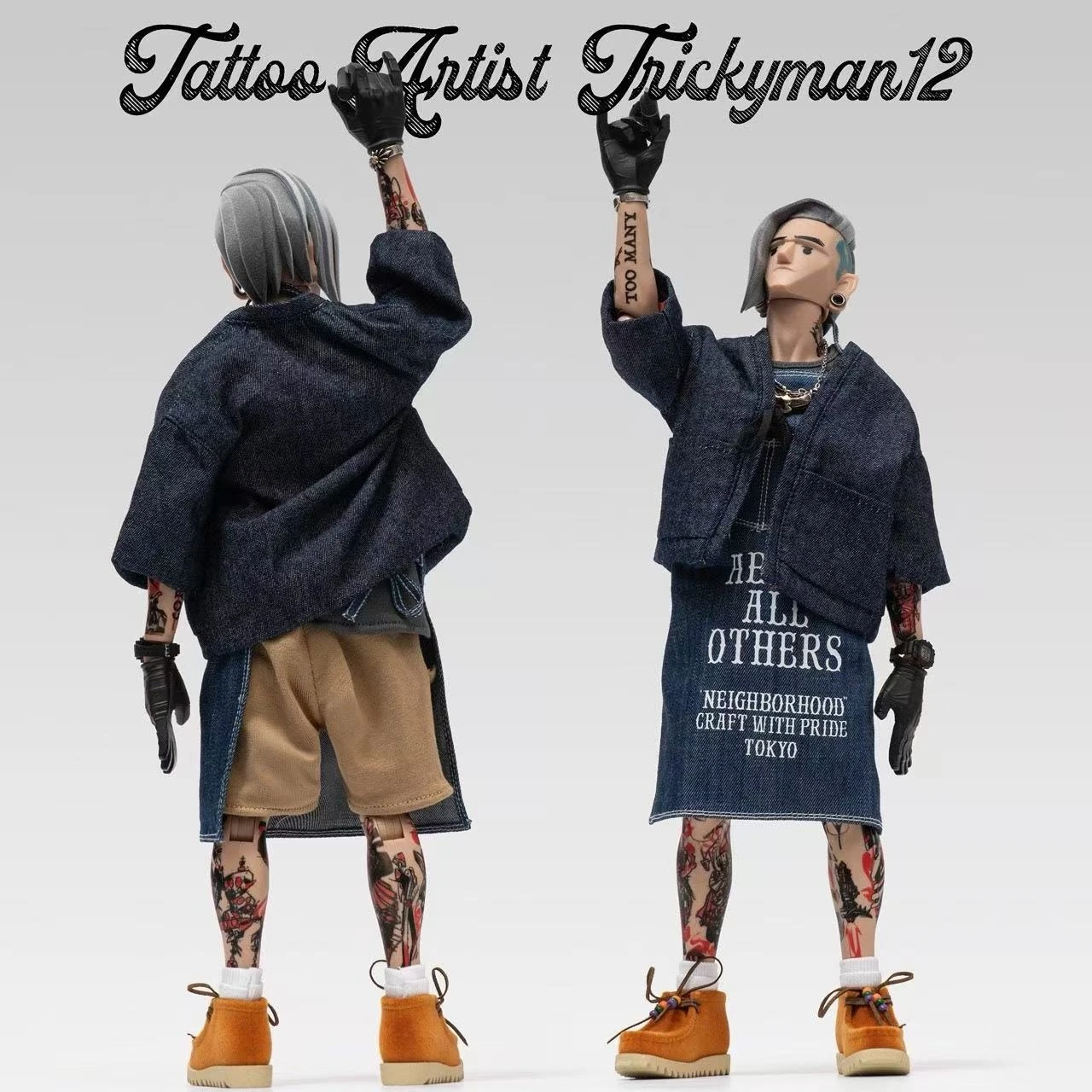 In Stock TrickyMan12 1/6 Tattoo Artist Alternate Color Version Full Tattoo Body Action Figure Anime Model Trendy Toys Doll
