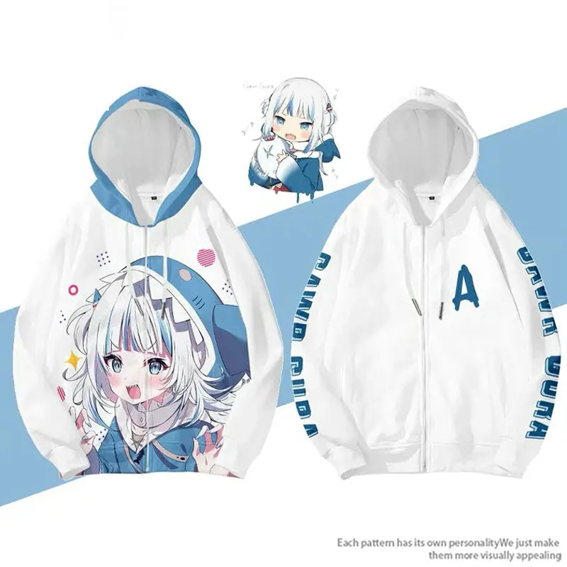 

HOLOLIVE Vtuber Gawr-gura 3D Print Men/Women Clothes T-shirt Streetwear Kawaii Tshirt The hooded zipper hoodies sweatshirt