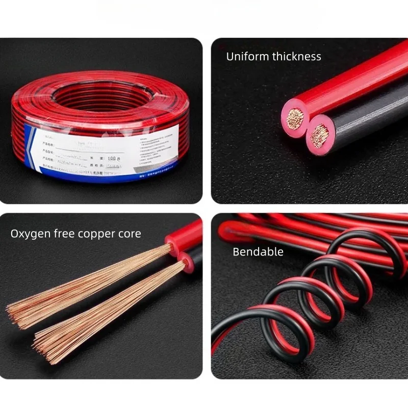 5/10M RVB Red Black 2 Pins Electrical Wire 12 14 16 18 20 22 AWG PVC Insulated Bare Copper  Power Lines LED Cables - Image 6