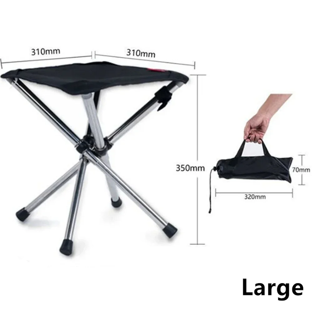 Portable Folding Camping Chair Ultralight Stainless Steel Outdoor Fishing Barbecue Picnic Chair Small Travel Stool Load 150KG