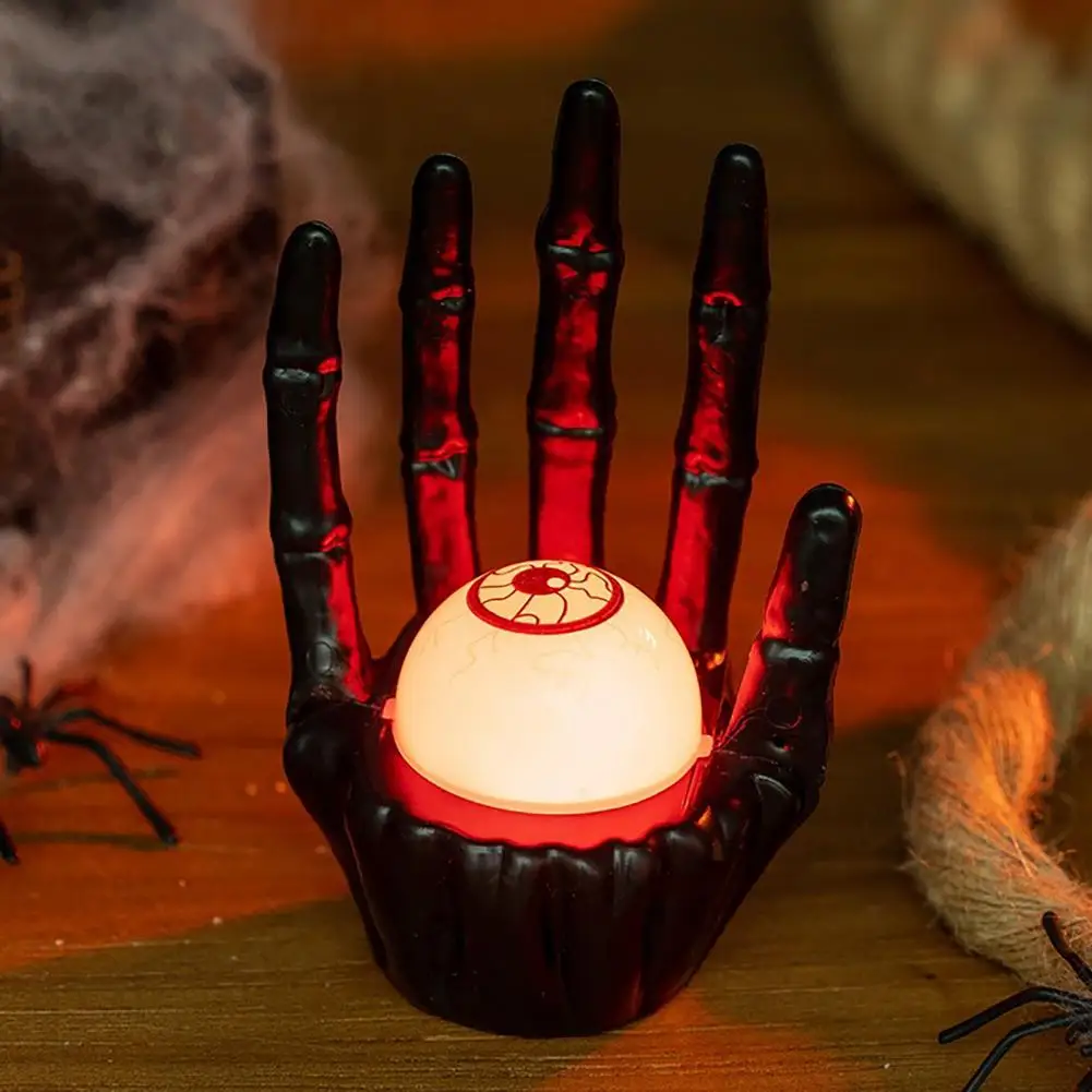 Led Skull Table Decor Spooky Ghost Hand Lamp Skeleton Hand Night Light Ghost Face Pumpkin Lamp Eyeball Led Decor for Spooky Home