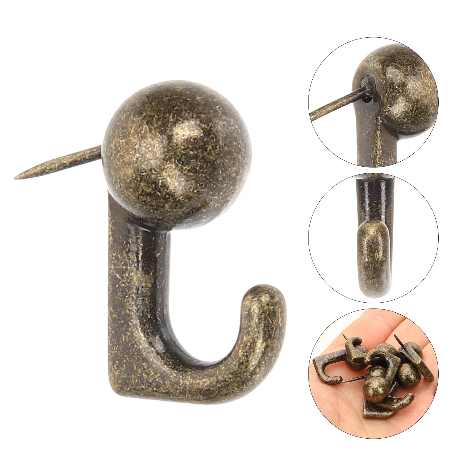 

30 Pcs Metal Hook Nail Corkboard Decorative Thumb Tack Push Pin for Tacks Zinc Alloy Wall Hooks