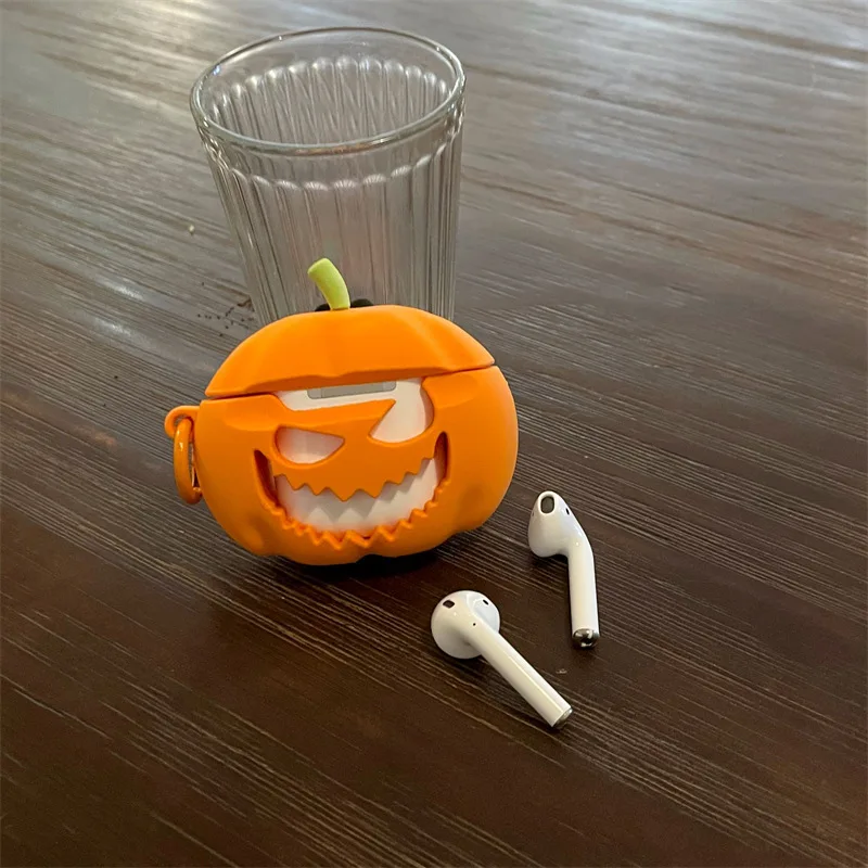 Halloween Pumpkin Case for AirPods 4 Airpod 1 2 3 Pro Pro2  Bluetooth Earbuds Charging Box Protective Earphone Case Cover