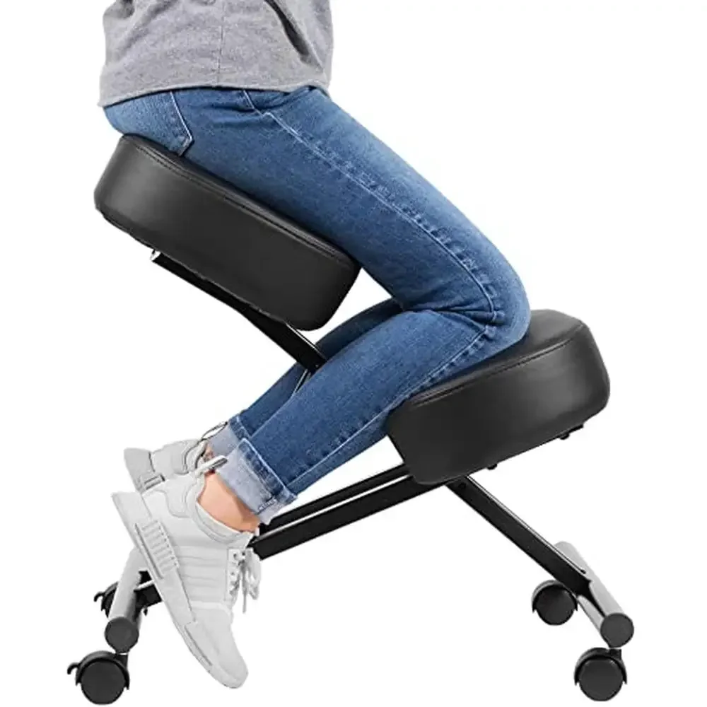 Ergonomic Kneeling Chair with Back Support Adjustable Stool Thick Comfortable Seat Modern Design Office Home Use