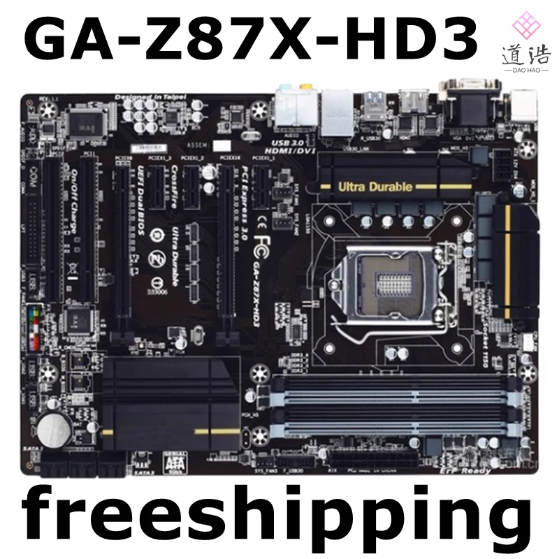 

For GA-Z87X-HD3 Motherboard 32GB 2×PCI-E X16 Garphics Card Slot LGA 1150 DDR3 ATX Z87 Mainboard 100% Tested Fully Work