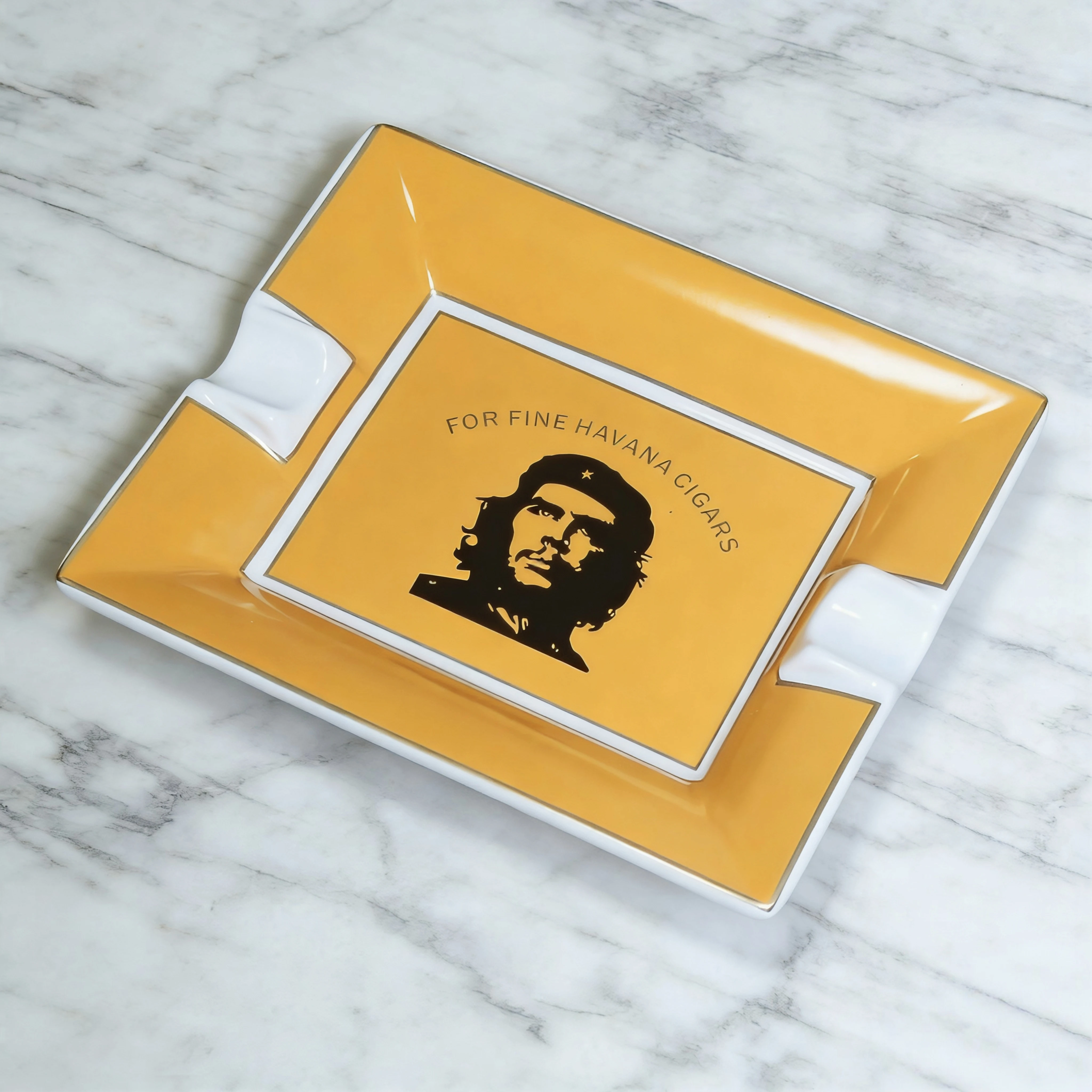 Ceramic Cigar Ashtray Square Cigarette Ashtrays 2 Holder 1 Ash Slot Table Cigar Ash Tray Large Ashtray For Home