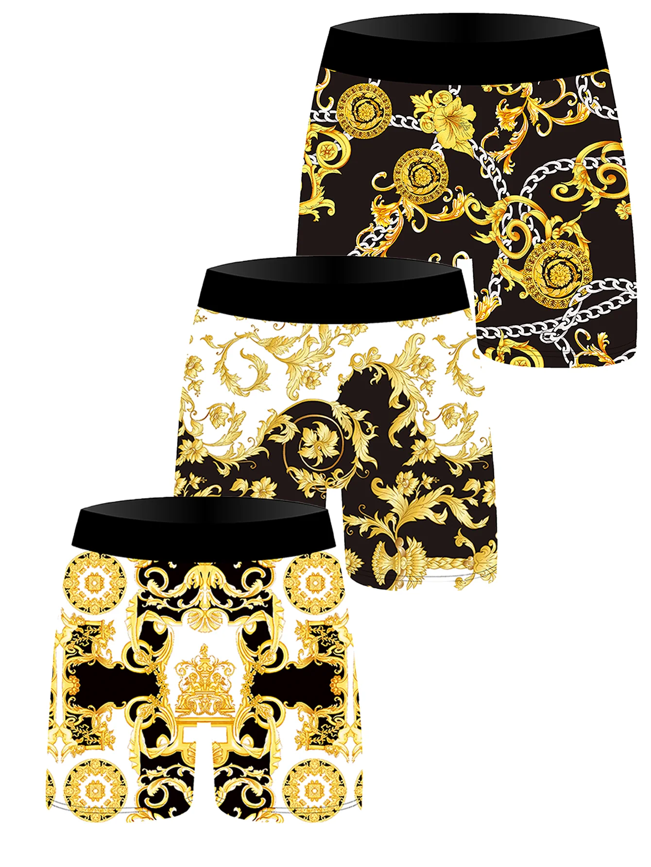 3-pack fashionable men's boxer shorts, comfortable, soft, fashionable, printed, casual and versatile men's underwear