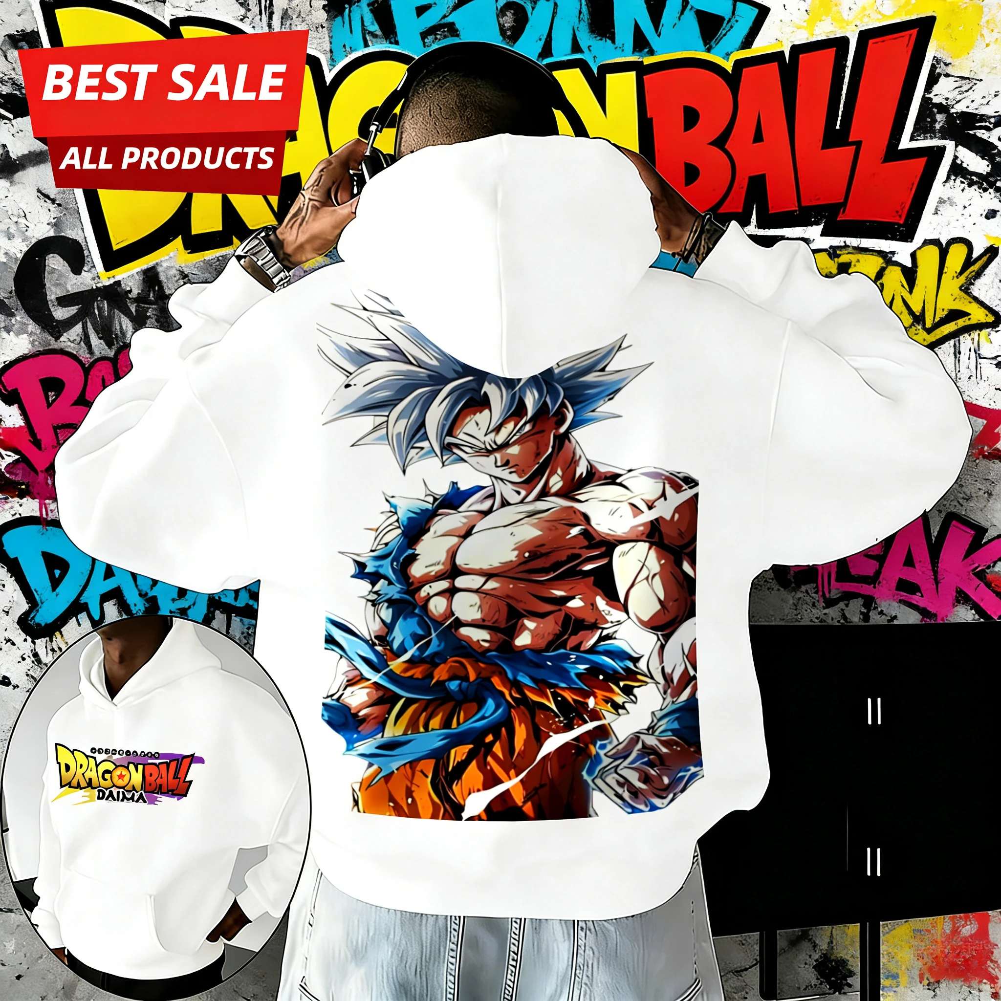 

2026Autumn Winter Dragon Ball DAIMA Hoodie | 100% Cotton Vintage Ultra Instinct Goku Oversized Unisex Pullover for DBZ Fanatics