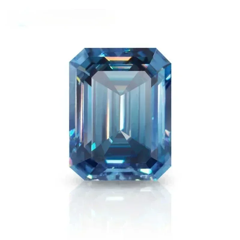 

NEW Wholesale Moissanite Stone Natural Color Royal Blue Emerald Cut Artificial gemstone Lab Grown Diamond Jewelry Making With