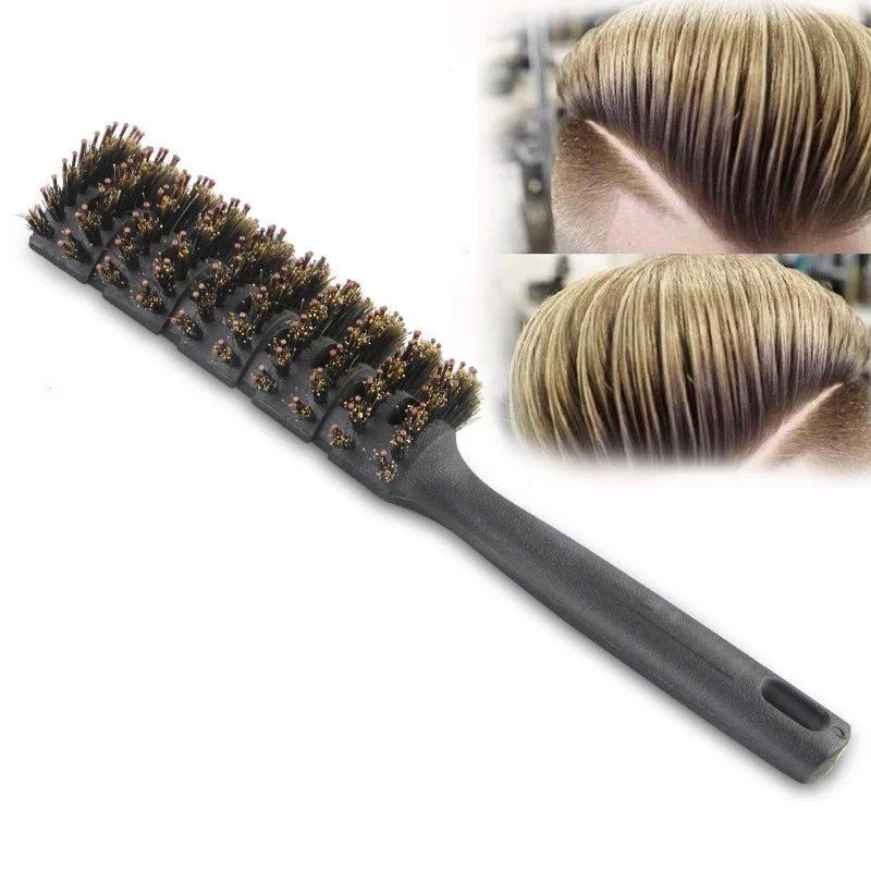 

1Pc Black Detangling Hair Brush Soft Boar Bristles Comb Handle Bristle Comb Pompadour Men Women Styling Shower Massage Scalp Com