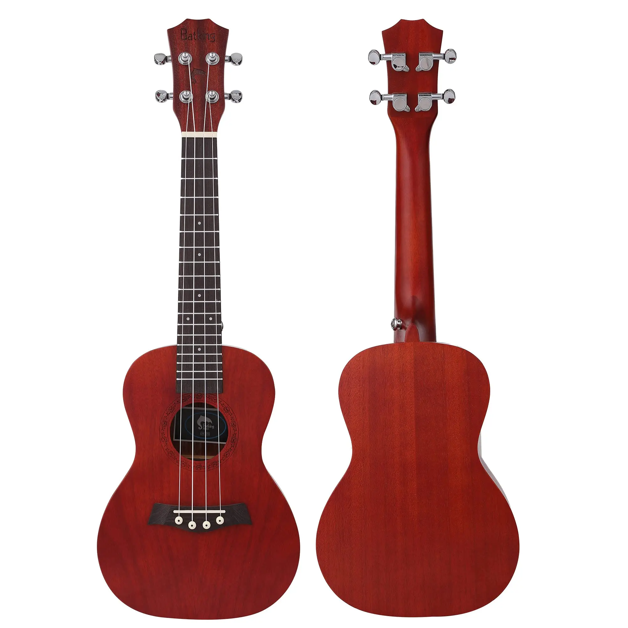 Solid Top Mahogany Ukulele  With Ukulele Accessories With Gig Bag,Strap,Nylon String,Electric Tuner,Picks