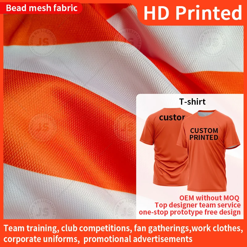 High Definition Design Personalized Custom T-Shirts Team Shirts Printed Name Numbers Club Promotional Work Clothes