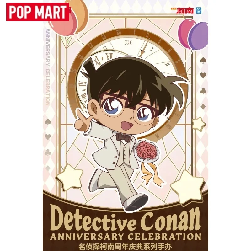 POPMART Detective Conan Anime Anniversary Celebration Series de figuritas Regalo de moda y artículos decorativos Cajas ciegas juguetes
