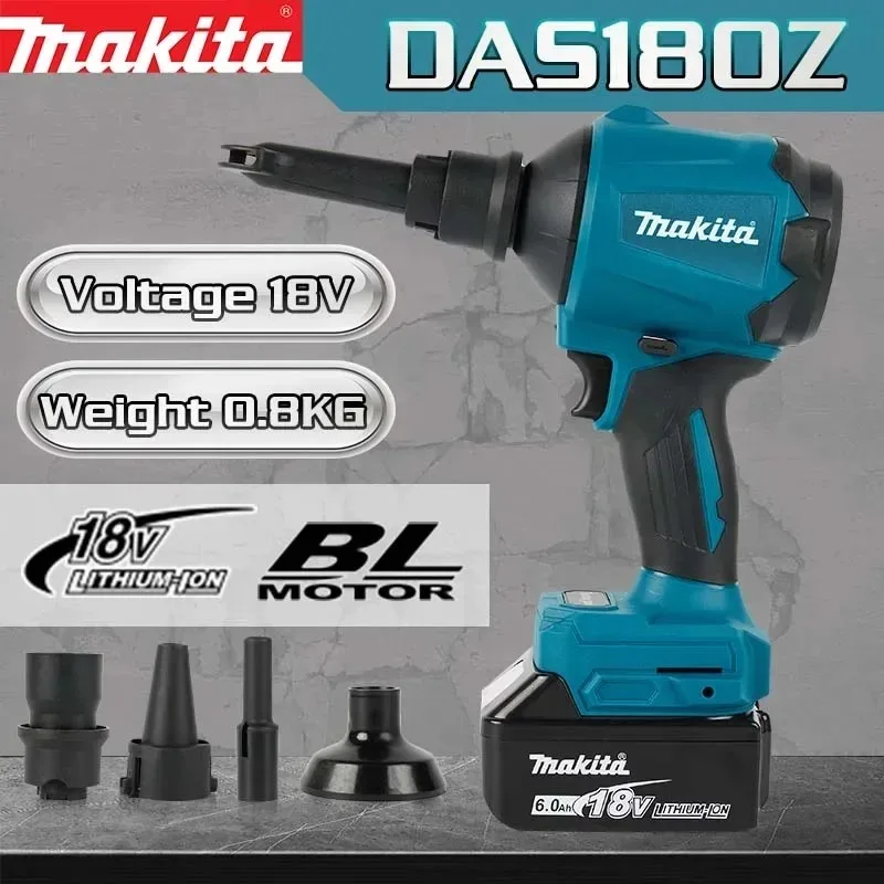 2026 Makita DAS180 18V Cordless Air Blower Dust Removal Gun with Nozzle Multifunction Inflator Tool for Household Use