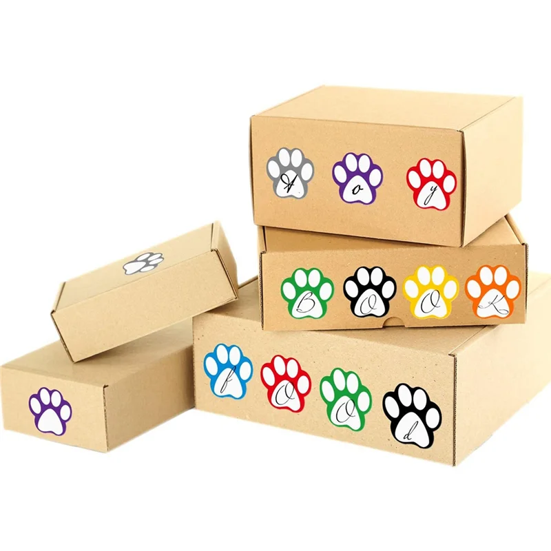 BFYLW لفة مكونة من 500 قطعة من ملصقات المخالب الملونة وعلامات اسم مخلب الكلب وملصقات بصمة المخالب، مقاس 1 بوصة (ألوان مختلطة) #3