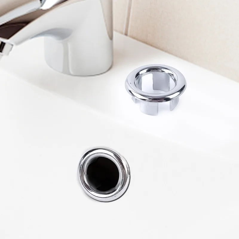 Round Sink Hole Overflow Cover Household Wash Basin Hollow Overflow Ring Bath Drain Cap Plug Covers Kitchen Bathroom Accessories