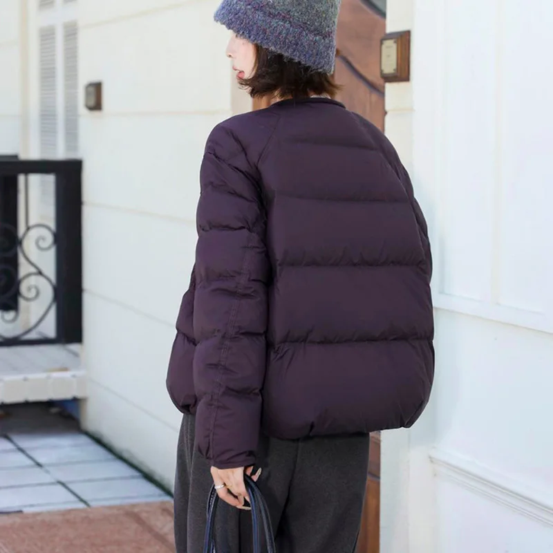 ラウンドネック 軽量 薄手 暖かい レディース ダウンジャケット 2025年冬新作 90%ダックダウン 高品質 レディース ダウンジャケット ファッション パーカー H744