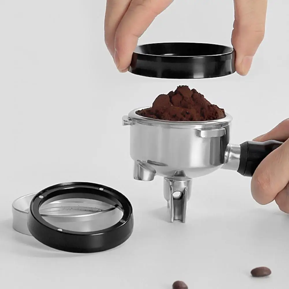 Rust-proof Coffee Ring Aluminum Coffee Dosing Funnel with 4 Strong Magnets Anti-spill Espresso Tool Mess-free Brewing Accessory