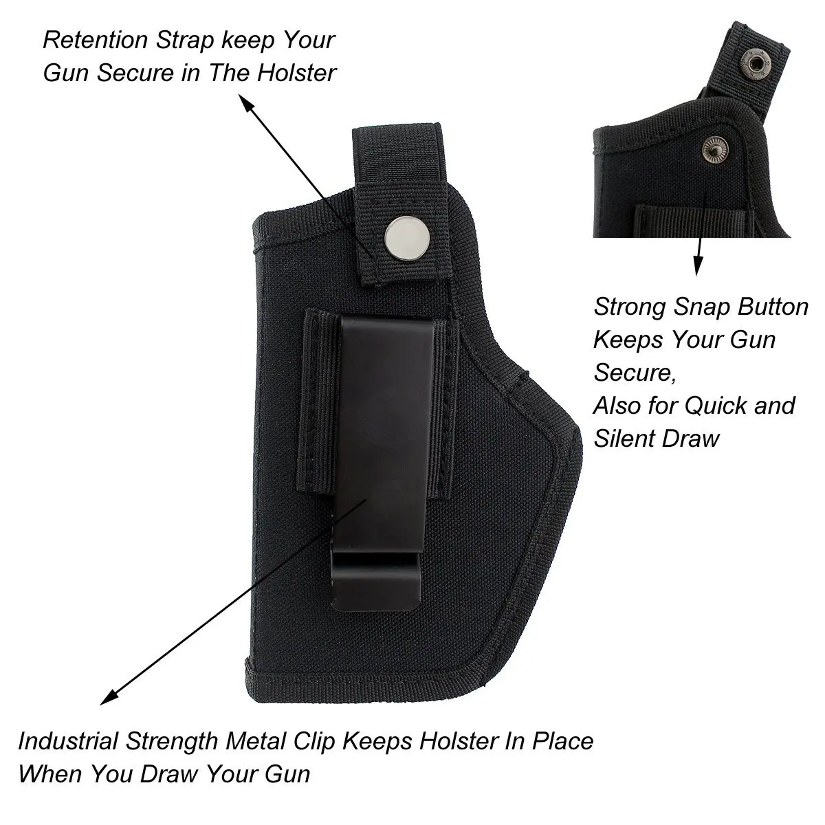 Concealed Carry Holster OWB IWB Nylon Left/Right Universal Holster Air Gun Pouch Outdoor Gear for Glock 19-43  Holster Tactical image 3