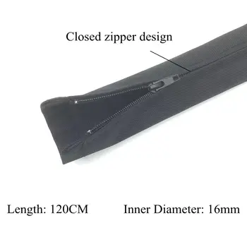 Dropship1M 拉鍊式線套管 柔性尼龍線管理整理器 線材隱藏保護套 黑色 8 最佳銷售 電線隱藏器 - №7