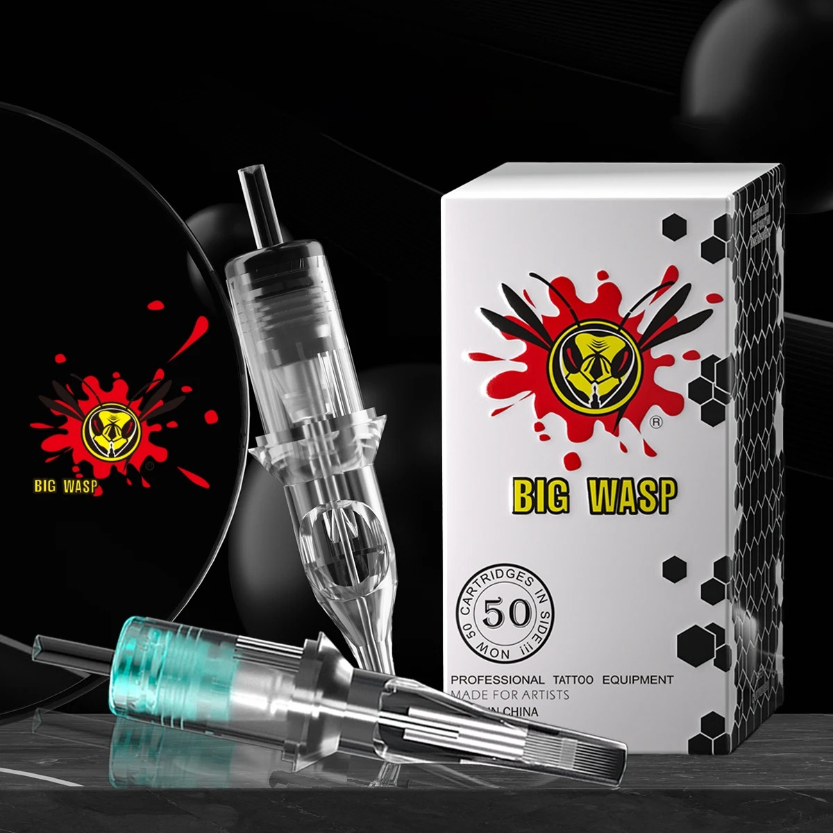 

BIGWASP 50 шт. смешанные профессиональные иглы для тату-картриджей с мембраной, стерилизованные одноразовые иглы для татуировок для татуировщиков