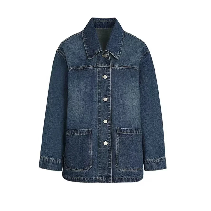 Veste en jean courte pour femme, veste en jean bleu, vêtements d'extérieur déFlex, mode classique, nouveau, automne 2024