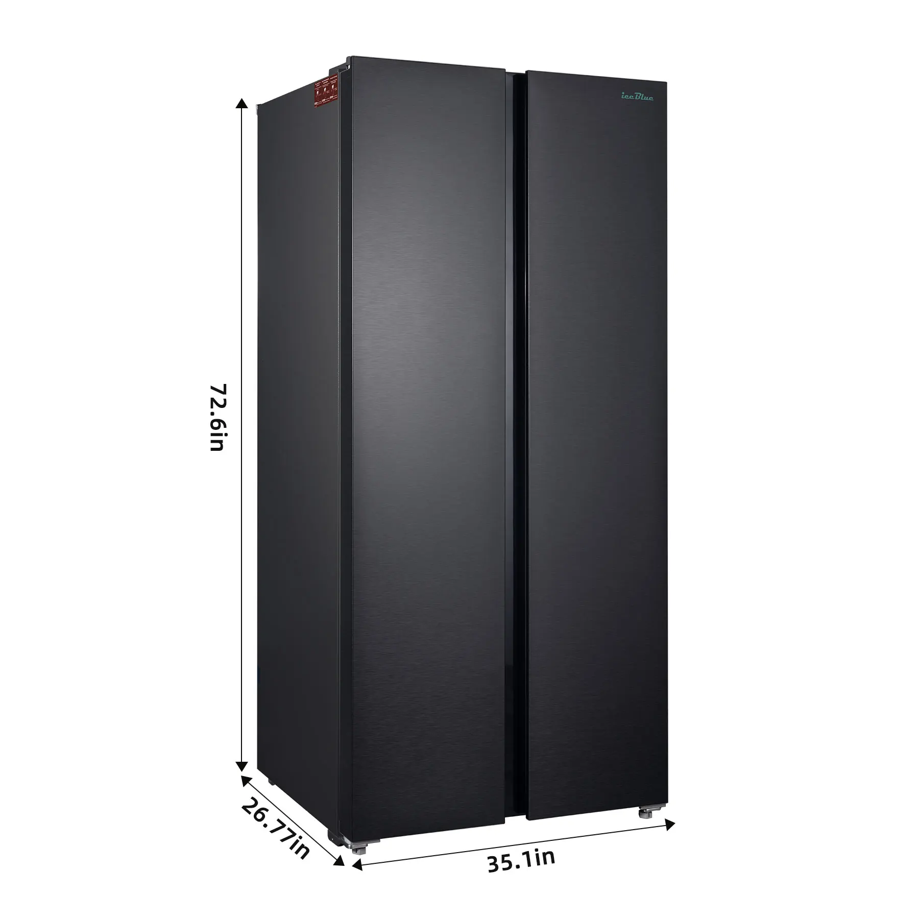 iceBlue 15.6 Cu.Ft. Side-by-side Refrigerators Stainless Steel Beverage Fridge with Freezer Temperature Control Fridge - Black