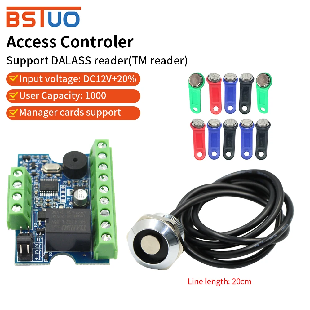 Ibutton Dallas Access Controller Sets Electric Door Access Control System Kit Wiegand WG26-44 RFID Reader TM Touch Memory Reader