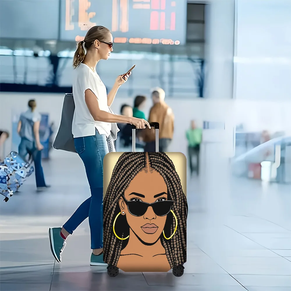 1PC Stylish Illustrated Luggage Cover for luggage sizes 18-32 inches; dust and elastic travel accessories to effectively protect