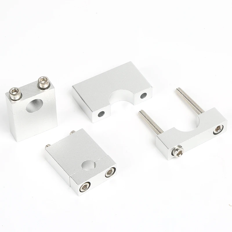 Aluminum CNC Block Alloy Laboratory Air Circuit Mounting Panel Bracket Pipe Clamp Dual Hole Pipeline 1/4