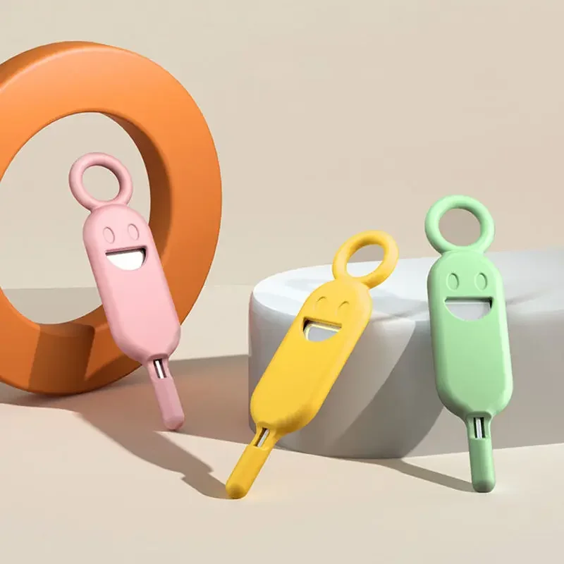 Anti-Lost Sim Card Eject Needle Storage Case Mobile Phone SIM Card Protector Holder Ejecter Tool Keyring Pendent Multifunctional