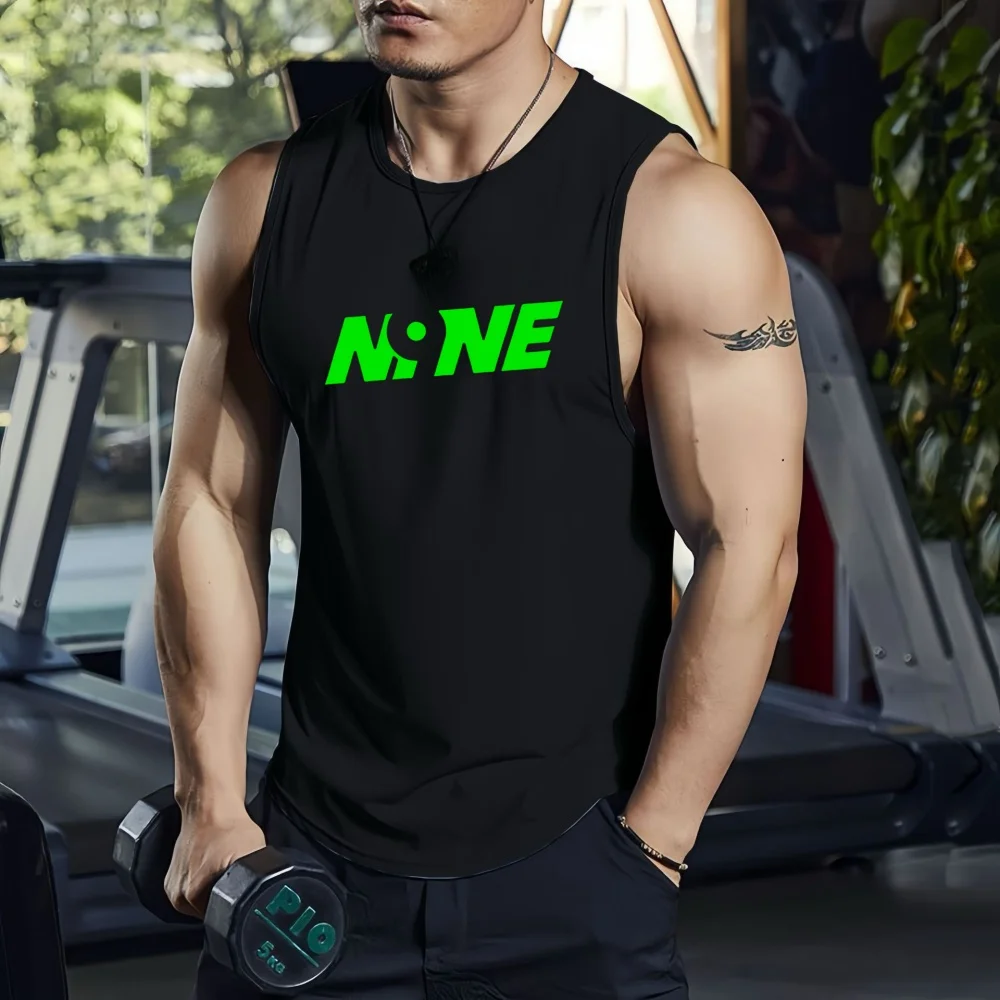 Summer men's t-shirts tank tops Men's Letter Printed Sleeveless Fitness T-shirt Training Running Speed Breathable Loose Tank Top