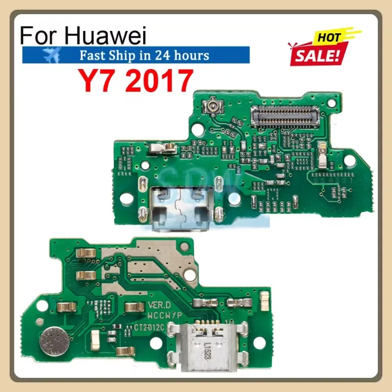 1pcs NEW Dock Charging Port Connector Flex Cable With MIC For Huawei Y6 Y7 Y9 Pro Y5 Prime 2017 2018 2019 USB Charger Flex