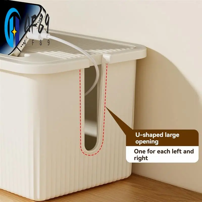 

AF89-Cable Management Box With Lid To Hide Wires& Power Strips Desk Computer Cable Organizer Box