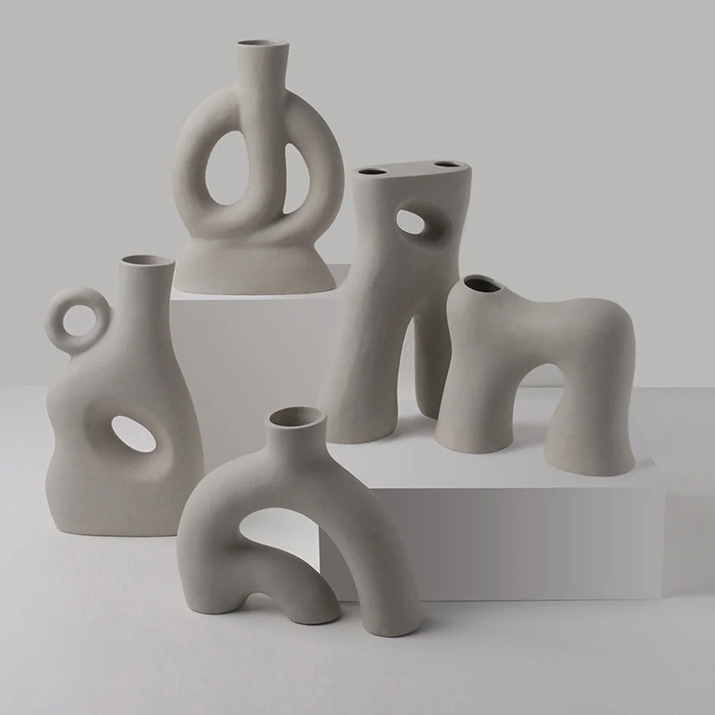 

1Pcs Creative Ceramic Desktop Vase Flower Arrangement Decorative Container Craft Vase Flower Container Decor