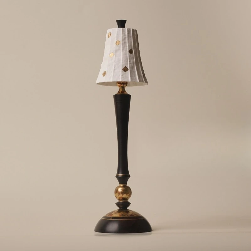 Hand foil retro light luxury ceramic sandalwood atmosphere decorative lamp