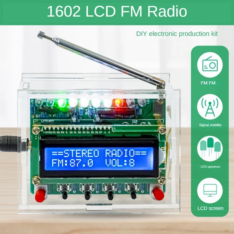 RDA5807 87 МГц-108 МГц FM-радио DIY комплект FM электронные детали DIY схемы светодиодный цифровой дисплей с индикатором комплект для пайки
