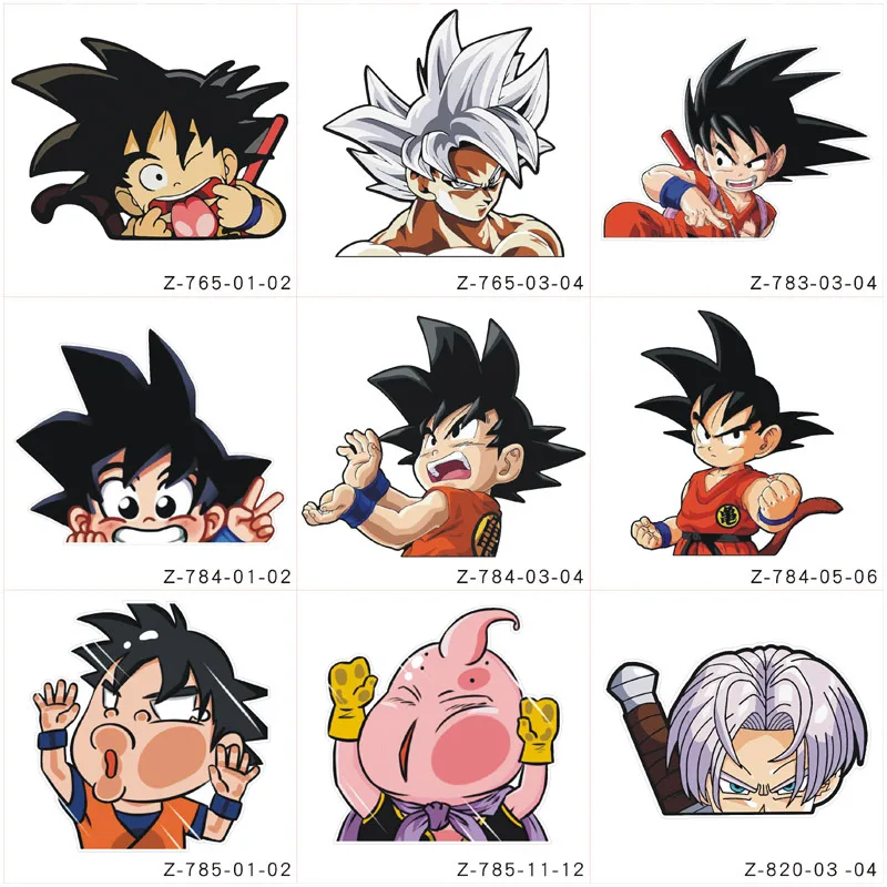 Dragon Ball Goku Creative Anime Cartoon Motorcycle Car Stickers Figure Cute Reflective Crash Glass Bogie Stickers Toys Gift