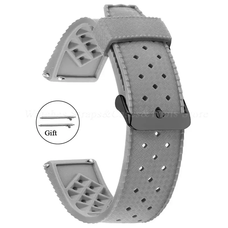 Hochwertiges Tropic-Silikon-Uhrenarmband, 20 mm, 22 mm, für Seiko, Oris, für Omega, Schnellverschluss, Tauchen, wasserdichtes Gummiarmband
