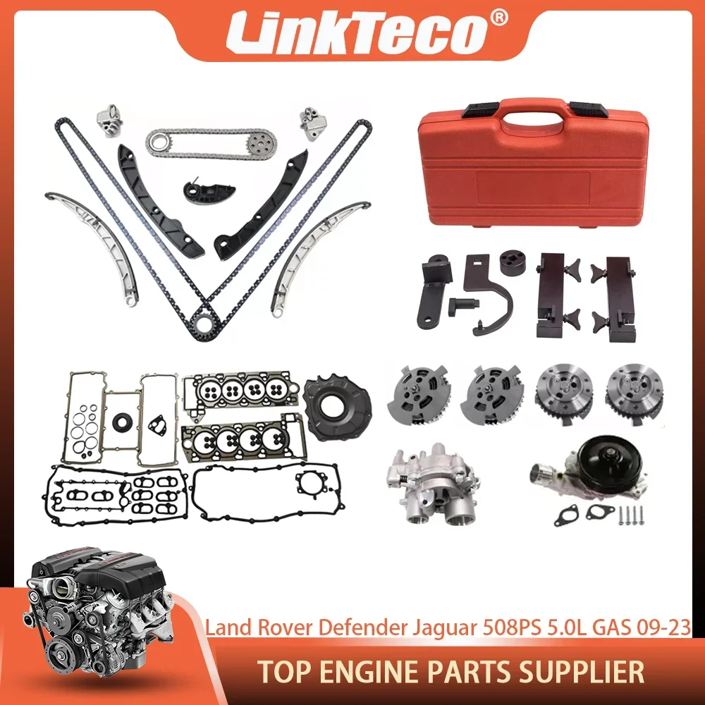 

Timing Chain Kit Head Gasket Set oil Water Pump VVT Gear For Land Rover Defender Jaguar XE XF AJ133 F-PACE 508PS 5.0L GAS 09-23