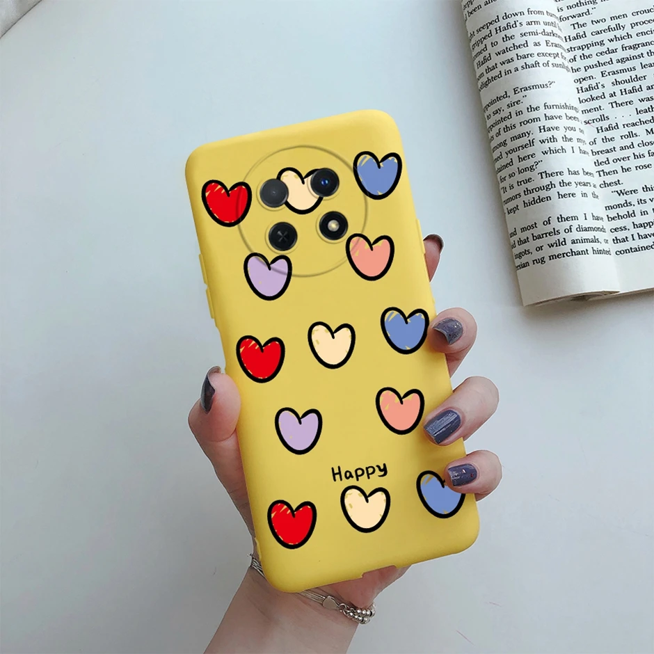 Dla Huawei Nova Y91 Y 91 pokrowiec STG-LX1 miękkie silikonowe etui na telefon Huawei Nova Y91 NovaY91 etui Smile Flower Skin Funda Coque