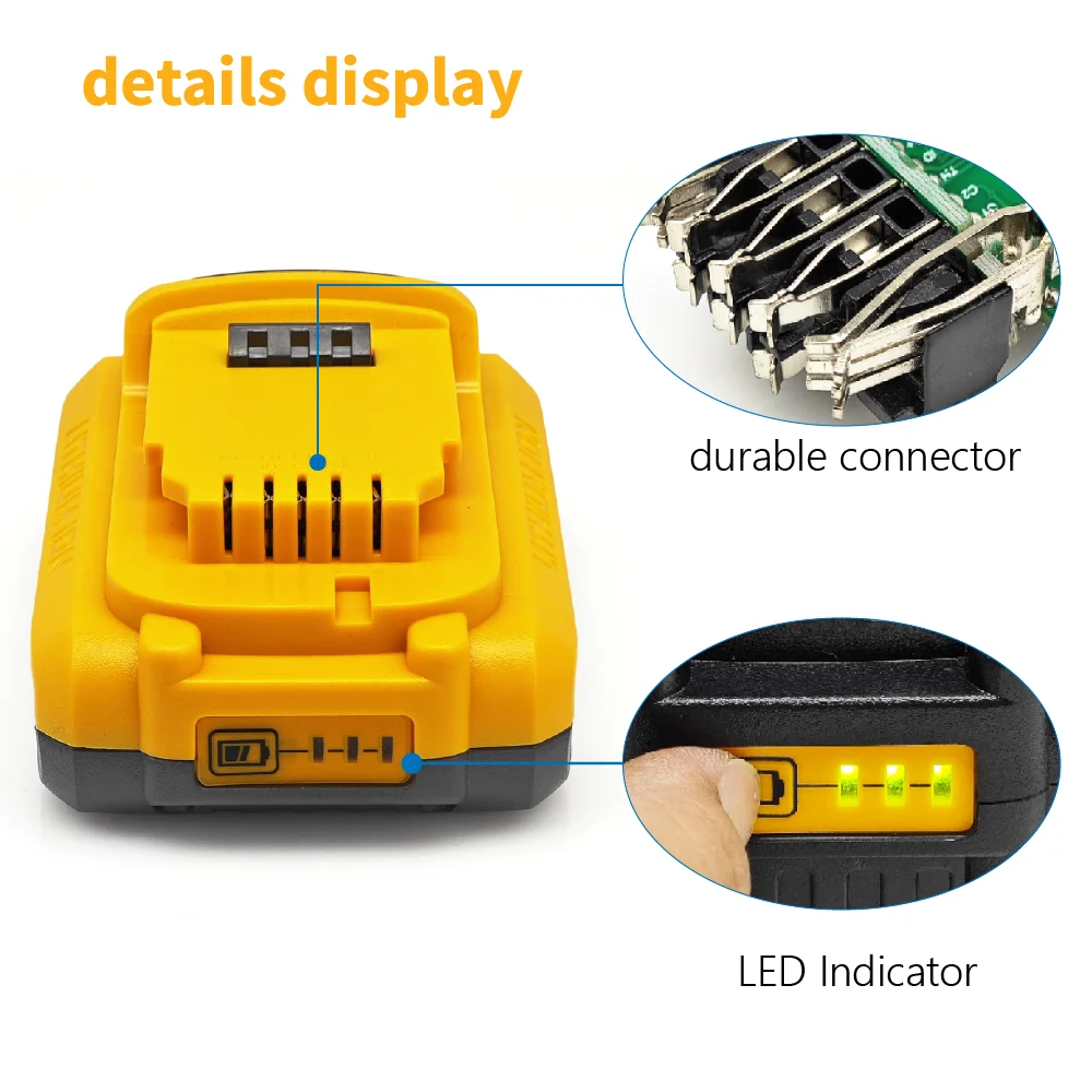 TPCELL 4Ah/5Ah For DeWalt 20V Battery 21700 DCB204  Replacement Battery Compatible With For Dewalt 18V/20V Tools Battery